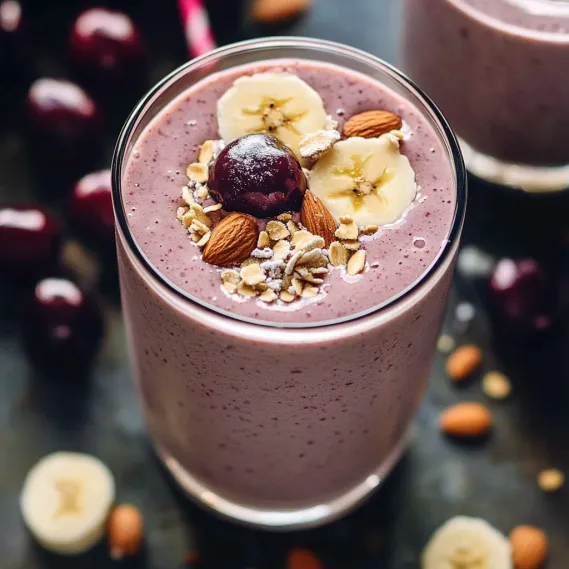 A yogurt-filled glass with bananas and berries.