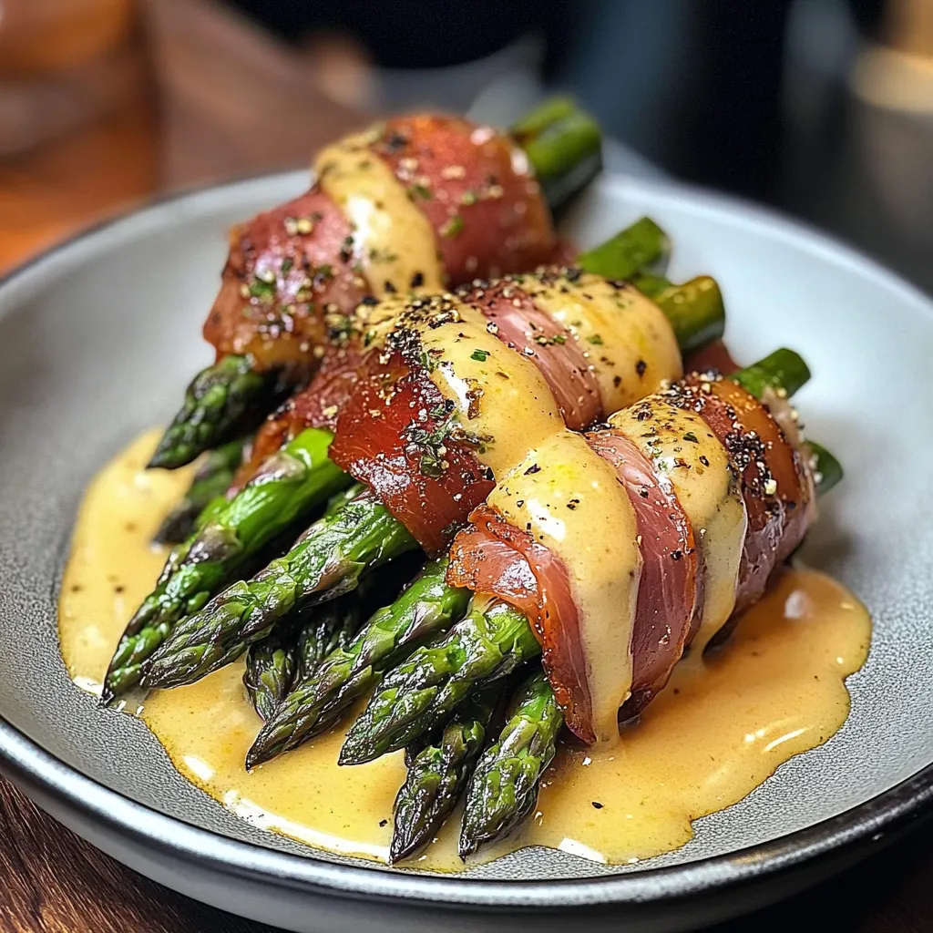 Prosciutto Wrapped Asparagus with Hollandaise Dip