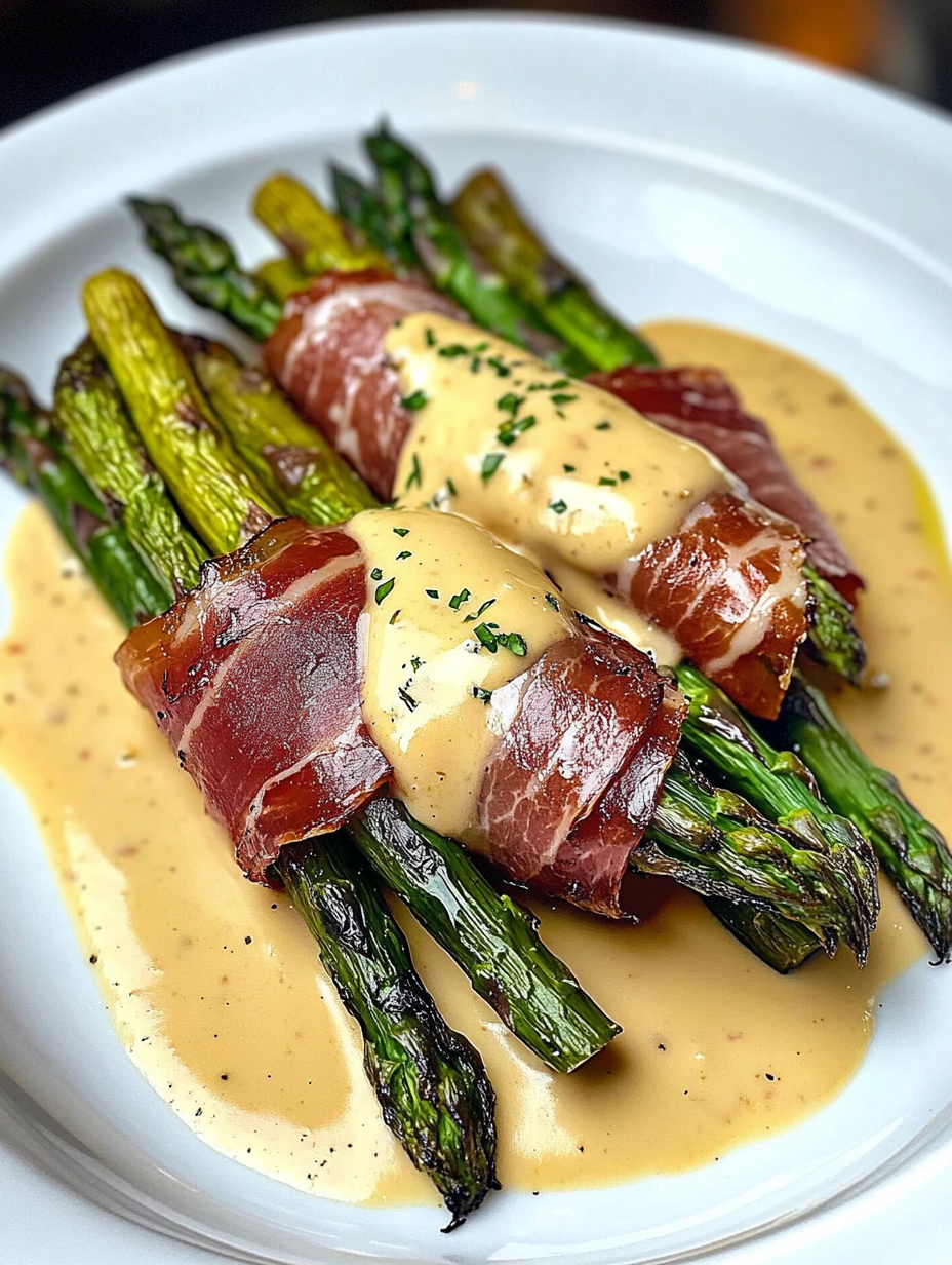 Prosciutto Wrapped Asparagus with Hollandaise Dip