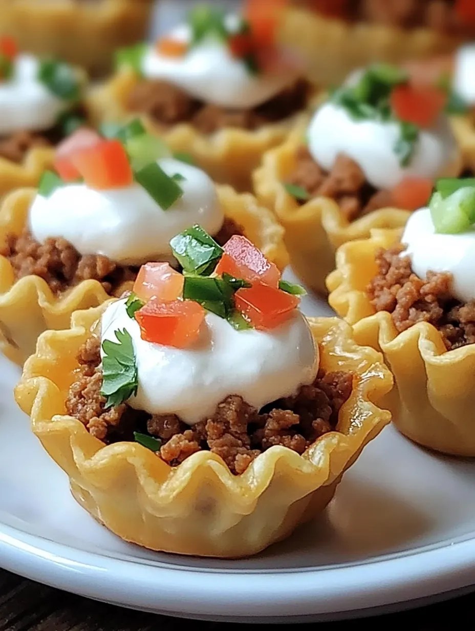 Mini Taco Cupcakes with Zesty Ground Beef and Cheese