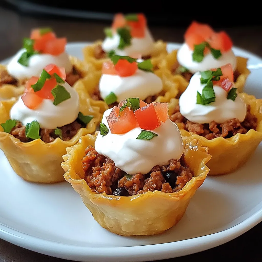Taco Cups with Beef and Cheese