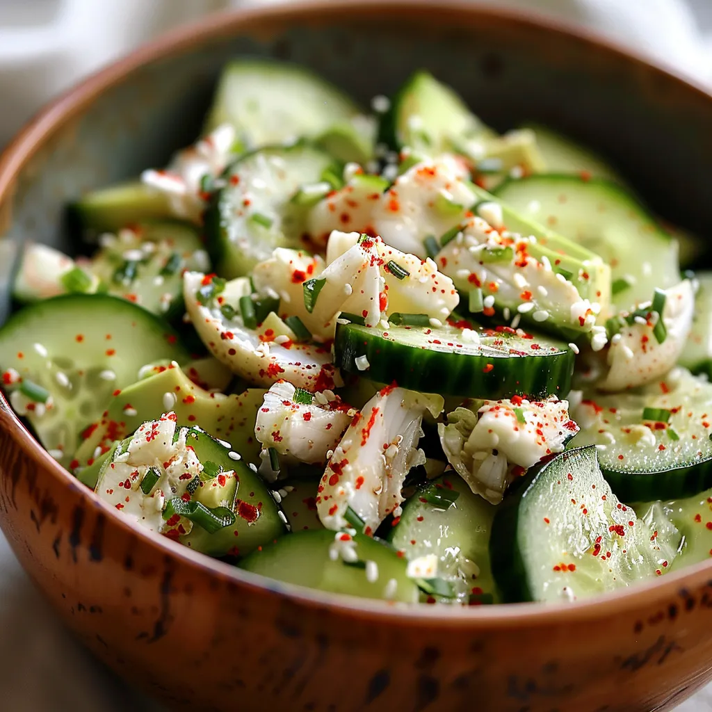 A bowl of cucumber salad.