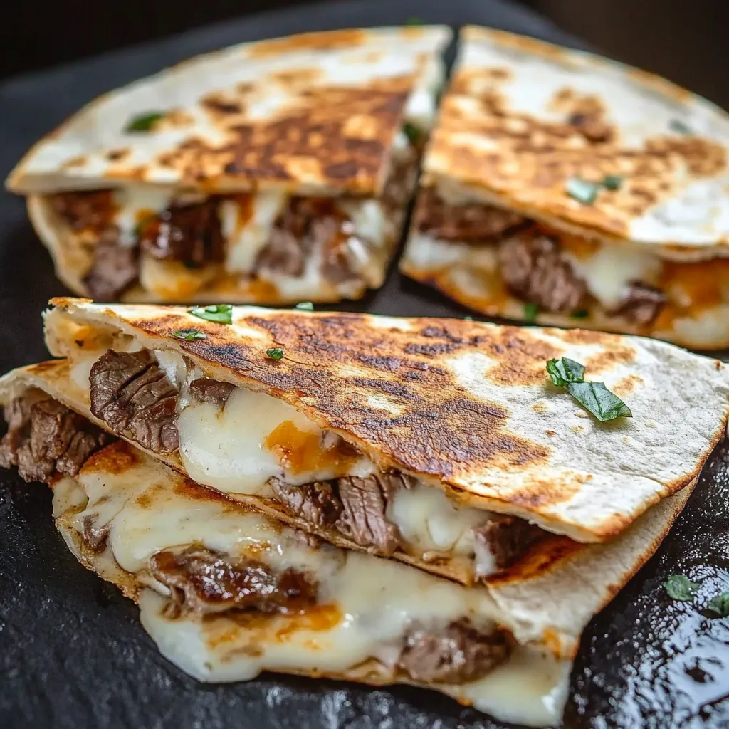 Loaded Steak Quesadillas on Blackstone