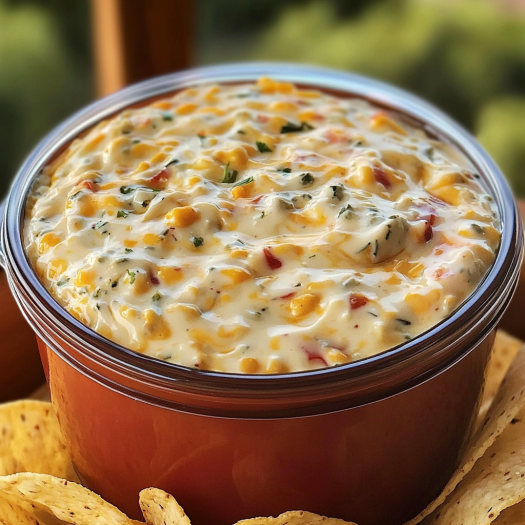 A bowl filled with creamy boat dip and surrounded by chips.